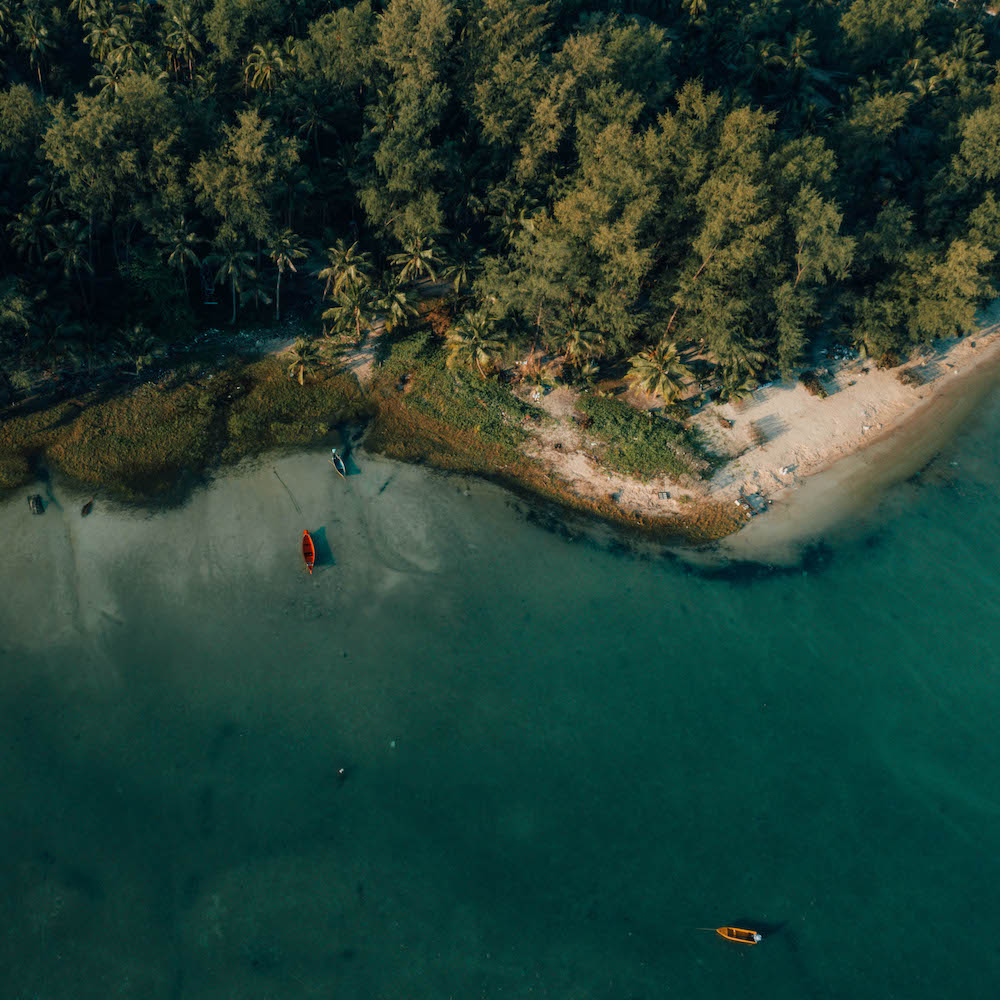 Plage vue du ciel